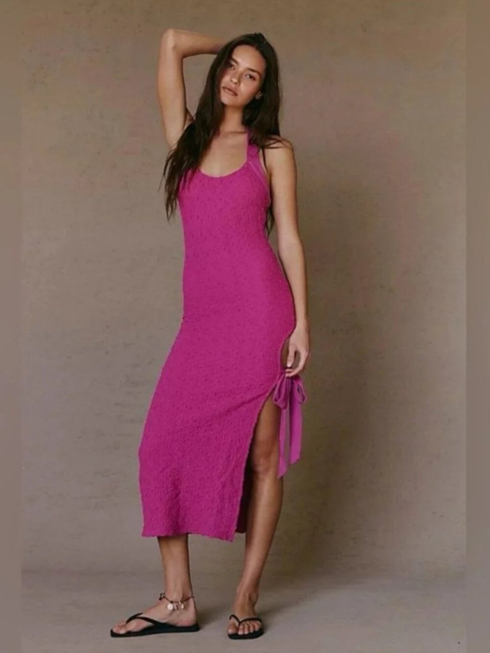 NWT Free People Sea Foam Midi Dress in Rose Violet